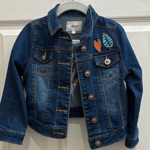 Catimini girls 3T Dark Blue Denim Jacket with embroidery